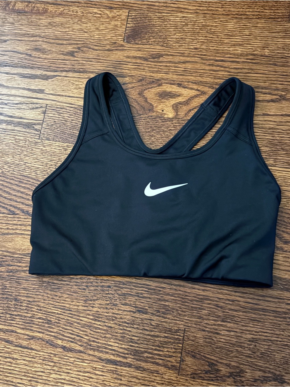 Nike Black Sports Bra with White Swoosh